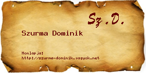 Szurma Dominik névjegykártya