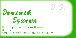 dominik szurma business card
